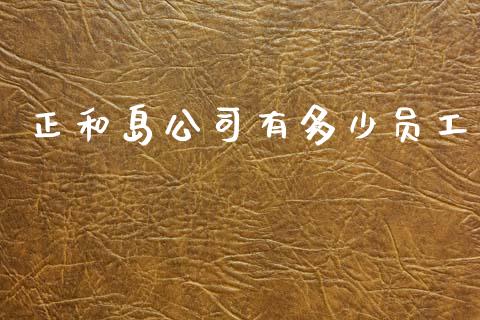 正和岛公司有多少员工_https://www.ltsssb.com_国际财经_第1张