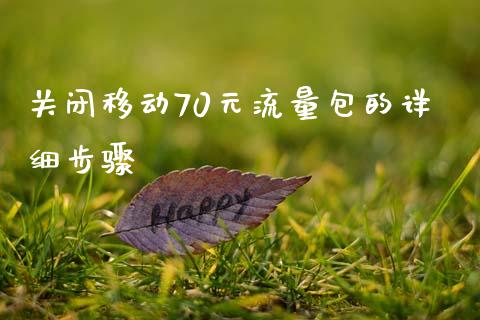 关闭移动70元流量包的详细步骤_https://www.ltsssb.com_股票理论_第1张