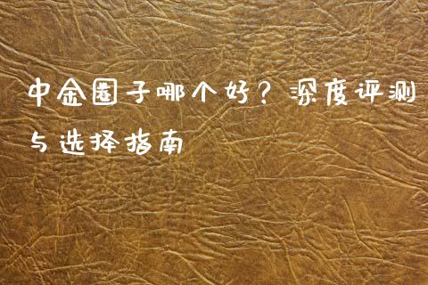 中金圈子哪个好?深度评测与选择指南_基金频道_第1张_IT财经网 中金圈子哪个好?深度评测与选择指南_https://www.ltsssb.com_基金频道_第1张