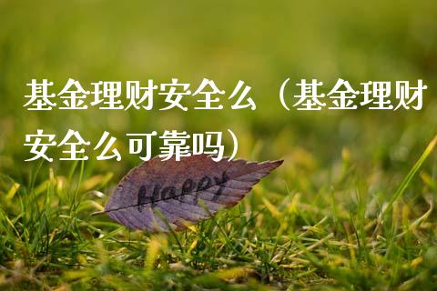 基金理财安全么（基金理财安全么可靠吗）_https://www.ltsssb.com_基金频道_第1张
