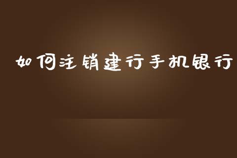 如何注销建行手机银行_https://www.ltsssb.com_国际财经_第1张