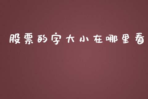 股票的字大小在哪里看_https://www.ltsssb.com_股市分析_第1张