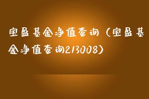 宝盈基金净值查询（宝盈基金净值查询213008）_https://www.ltsssb.com_基金频道_第1张