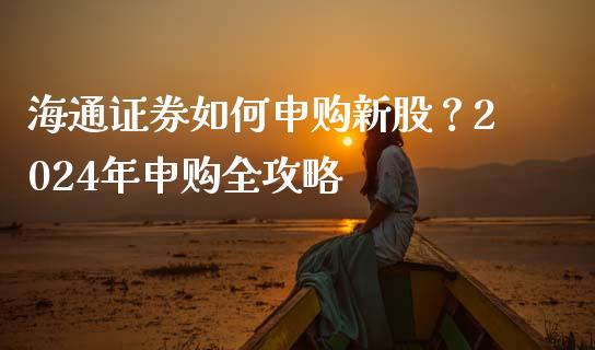 海通证券如何申购新股？2024年申购全攻略_https://www.ltsssb.com_股市分析_第1张