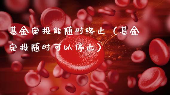 基金定投能随时终止（基金定投随时可以停止）_https://www.ltsssb.com_基金频道_第1张