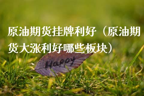 原油期货挂牌利好（原油期货大涨利好哪些板块）_https://www.ltsssb.com_期货密码_第1张