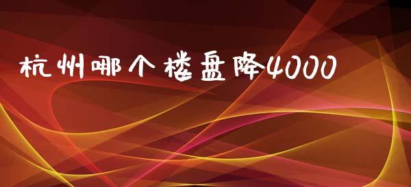 杭州哪个楼盘降4000_https://www.ltsssb.com_期货密码_第1张