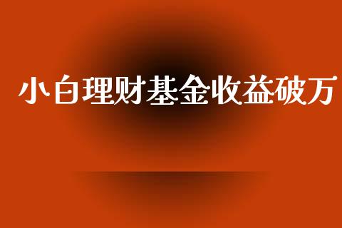 小白理财基金收益破万_https://www.ltsssb.com_基金频道_第1张