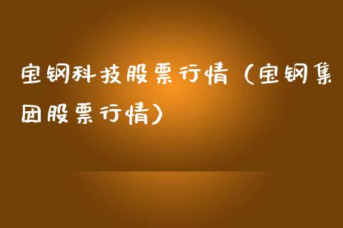 宝钢科技股票行情（宝钢集团股票行情）_https://www.ltsssb.com_股市分析_第1张