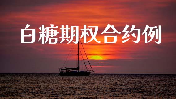 白糖期权合约例_https://www.ltsssb.com_股票理论_第1张