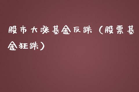股市大涨基金反跌（股票基金狂跌）_https://www.ltsssb.com_基金频道_第1张