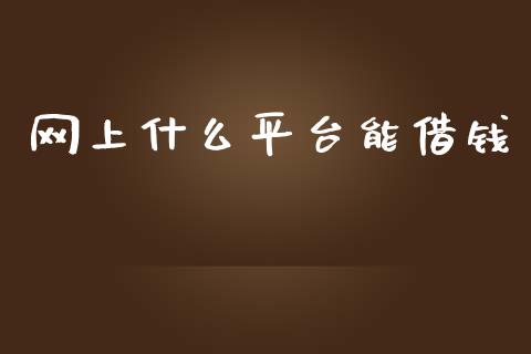 网上什么平台能借钱_https://www.ltsssb.com_基金频道_第1张
