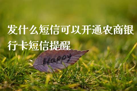 发什么短信可以开通农商银行卡短信提醒_https://www.ltsssb.com_新股数据_第1张