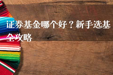证券基金哪个好？新手选基全攻略_https://www.ltsssb.com_股票理论_第1张