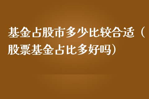基金占股市多少比较合适（股票基金占比多好吗）_https://www.ltsssb.com_基金频道_第1张