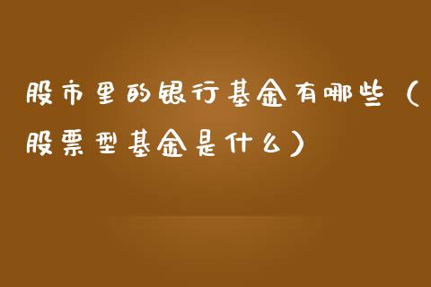股市里的银行基金有哪些（股票型基金是什么）_https://www.ltsssb.com_基金频道_第1张