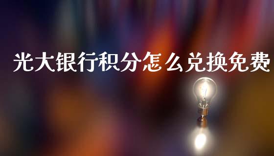 光大银行积分怎么兑换免费_https://www.ltsssb.com_国际财经_第1张