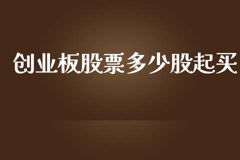 创业板股票多少股起买_https://www.ltsssb.com_基金频道_第1张