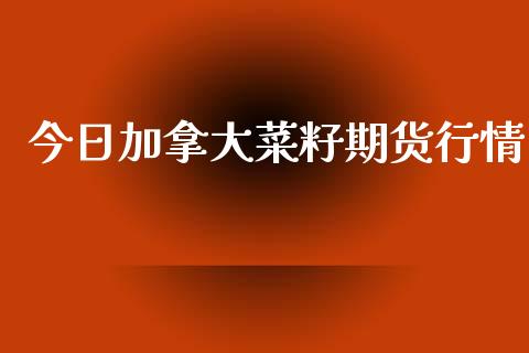 今日加拿大菜籽期货行情_https://www.ltsssb.com_期货密码_第1张