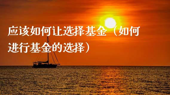 应该如何让选择基金（如何进行基金的选择）_https://www.ltsssb.com_基金频道_第1张