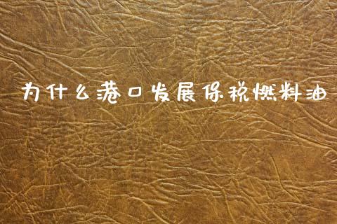 为什么港口发展保税燃料油_https://www.ltsssb.com_期货在线_第1张