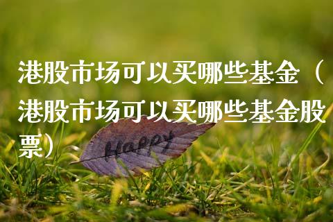 港股市场可以买哪些基金（港股市场可以买哪些基金股票）_https://www.ltsssb.com_基金频道_第1张