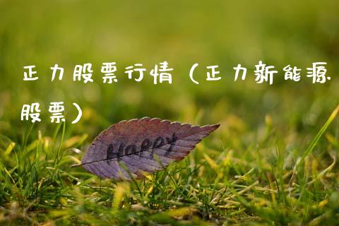 正力股票行情（正力新能源股票）_https://www.ltsssb.com_股市分析_第1张
