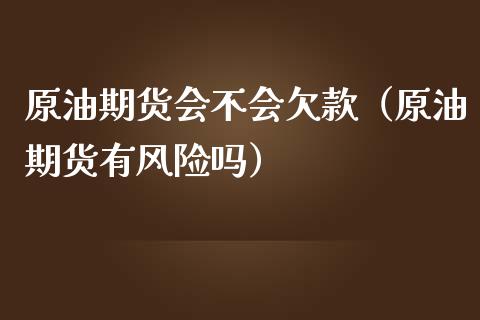 原油期货会不会欠款（原油期货有风险吗）_https://www.ltsssb.com_期货密码_第1张
