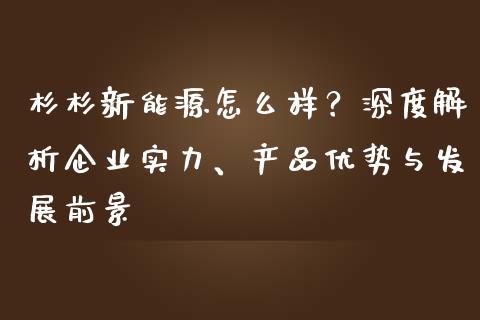 杉杉新能源怎么样？深度解析企业实力、产品优势与发展前景_https://www.ltsssb.com_国际财经_第1张