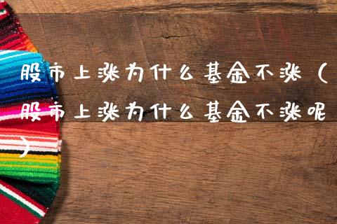 股市上涨为什么基金不涨（股市上涨为什么基金不涨呢）_https://www.ltsssb.com_基金频道_第1张