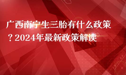 广西南宁生三胎有什么政策？2024年最新政策解读_https://www.ltsssb.com_股市分析_第1张