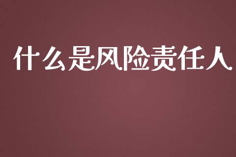 什么是风险责任人_https://www.ltsssb.com_基金频道_第1张