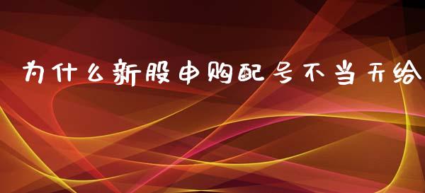 为什么新股申购配号不当天给_https://www.ltsssb.com_基金频道_第1张