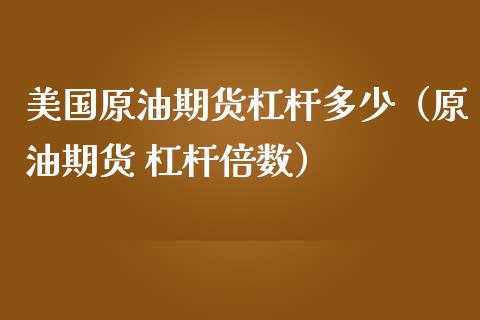 美国原油期货杠杆多少（原油期货 杠杆倍数）_https://www.ltsssb.com_期货密码_第1张