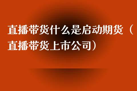 直播带货什么是启动期货（直播带货上市公司）_https://www.ltsssb.com_期货在线_第1张