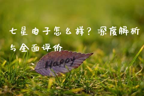 七星电子怎么样？深度解析与全面评价_https://www.ltsssb.com_期货行情_第1张