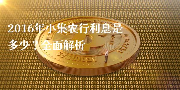 2016年小集农行利息是多少？全面解析_https://www.ltsssb.com_新股数据_第1张