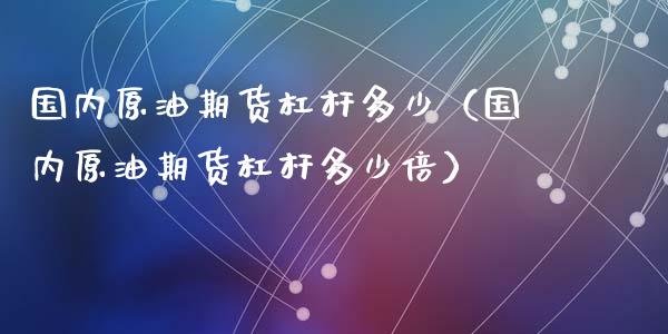 国内原油期货杠杆多少（国内原油期货杠杆多少倍）_https://www.ltsssb.com_期货密码_第1张