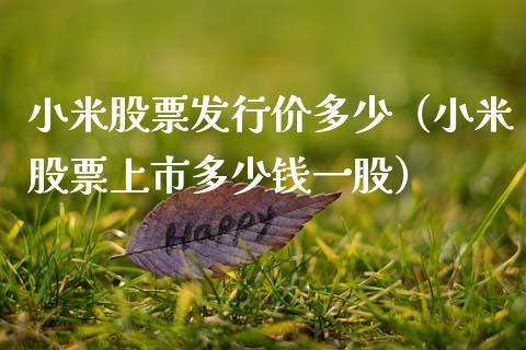 小米股票发行价多少（小米股票上市多少钱一股）_https://www.ltsssb.com_股市分析_第1张