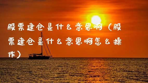 股票建仓是什么意思啊（股票建仓是什么意思啊怎么操作）_https://www.ltsssb.com_股市分析_第1张