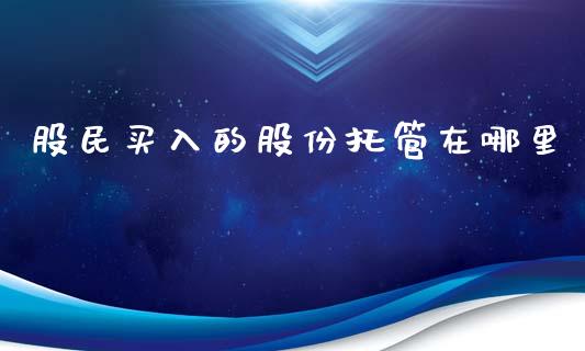 股民买入的股份托管在哪里_https://www.ltsssb.com_期货在线_第1张