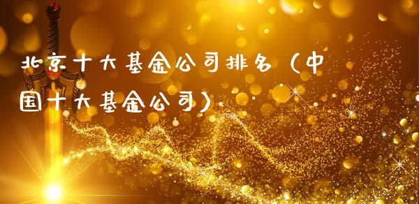 北京十大基金公司排名（中国十大基金公司）_https://www.ltsssb.com_基金频道_第1张