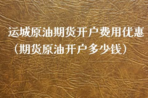 运城原油期货开户费用优惠（期货原油开户多少钱）_https://www.ltsssb.com_期货行情_第1张
