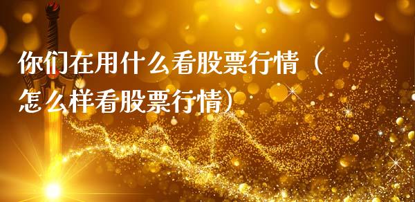 你们在用什么看股票行情（怎么样看股票行情）_https://www.ltsssb.com_股市分析_第1张