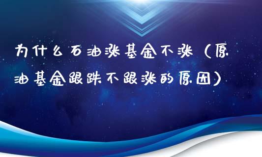 为什么石油涨基金不涨（原油基金跟跌不跟涨的原因）_https://www.ltsssb.com_基金频道_第1张