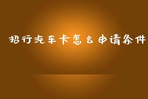 招行汽车卡怎么申请条件_https://www.ltsssb.com_期货在线_第1张