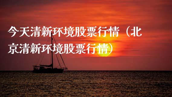 今天清新环境股票行情（北京清新环境股票行情）_https://www.ltsssb.com_股票理论_第1张