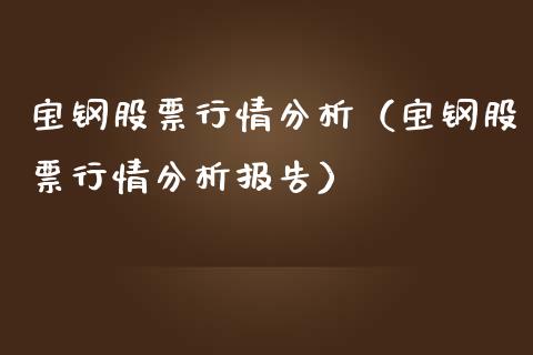 宝钢股票行情分析（宝钢股票行情分析报告）_https://www.ltsssb.com_股票理论_第1张