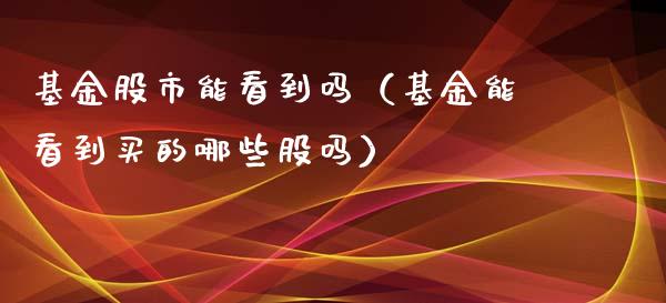 基金股市能看到吗（基金能看到买的哪些股吗）_https://www.ltsssb.com_基金频道_第1张