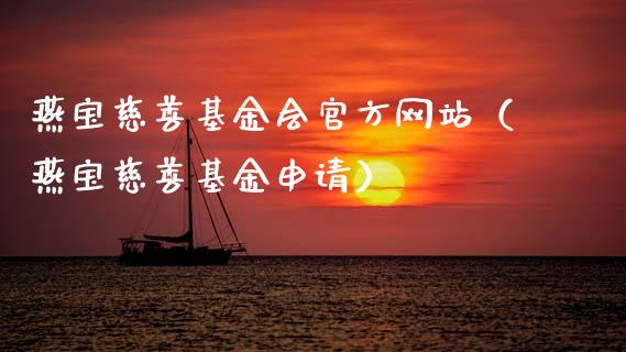 燕宝慈善基金会官方网站（燕宝慈善基金申请）_https://www.ltsssb.com_国际财经_第1张